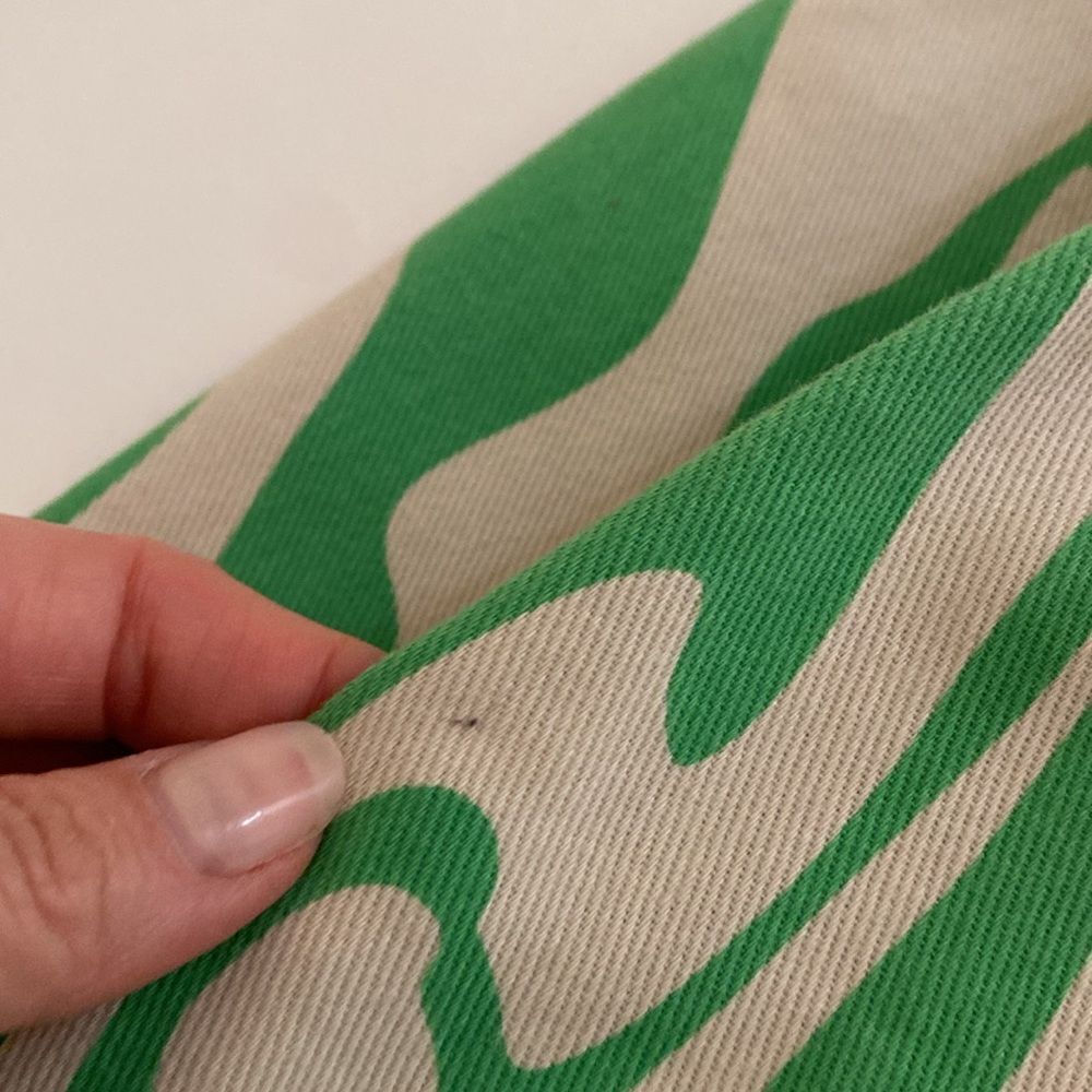 Monki Cotton Twill Swirl Print Shirt in Green Size Small - Picture 13 of 13